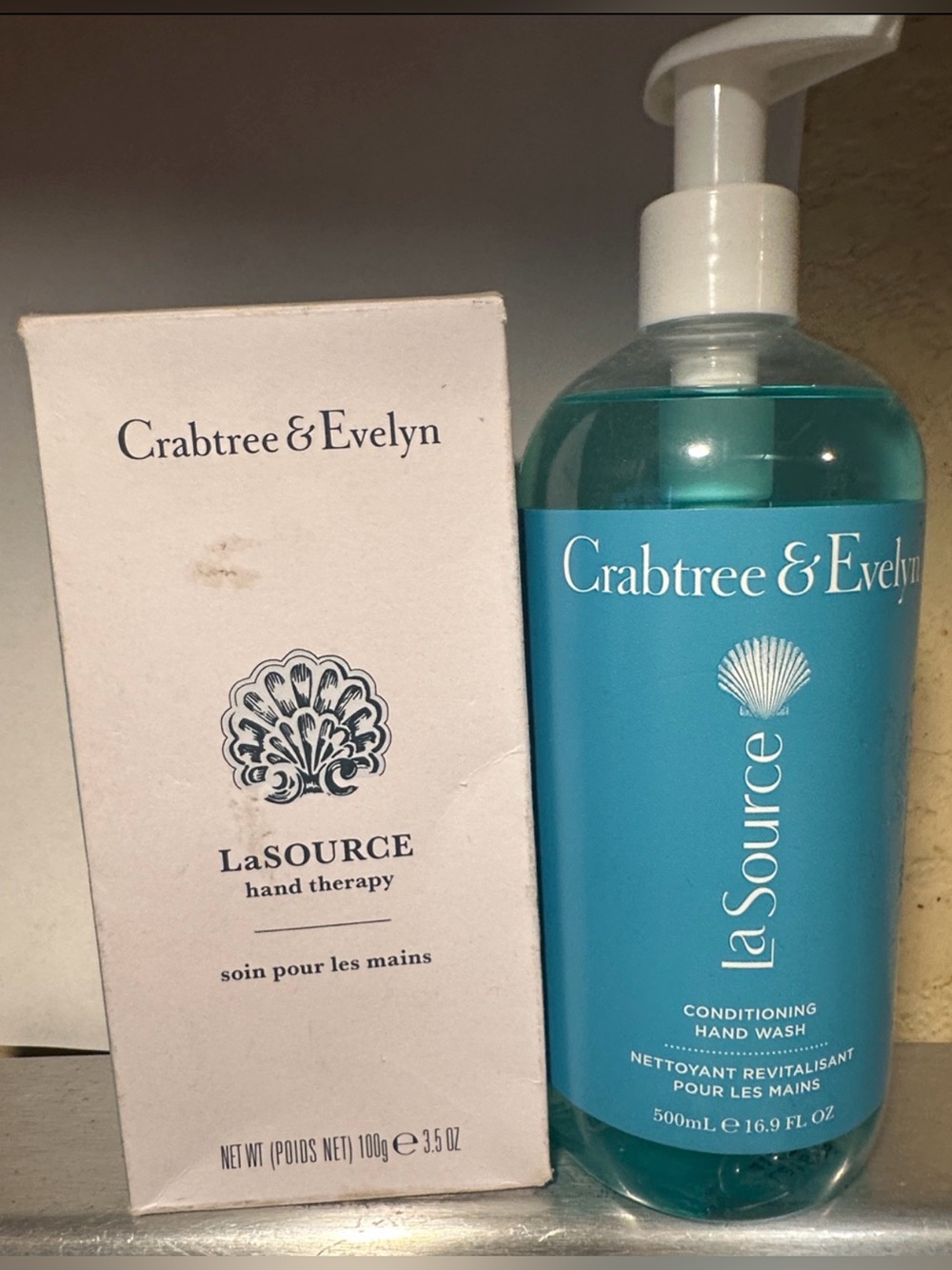 Crabtree & Evelyn LaSource Conditioning Hand Wash 16.9 oz & hand therapy 3.5oz